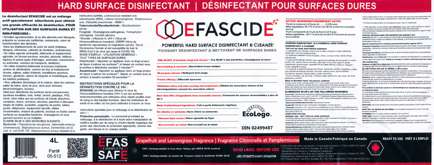 EFASCIDE (Case, 4x4L Jug)